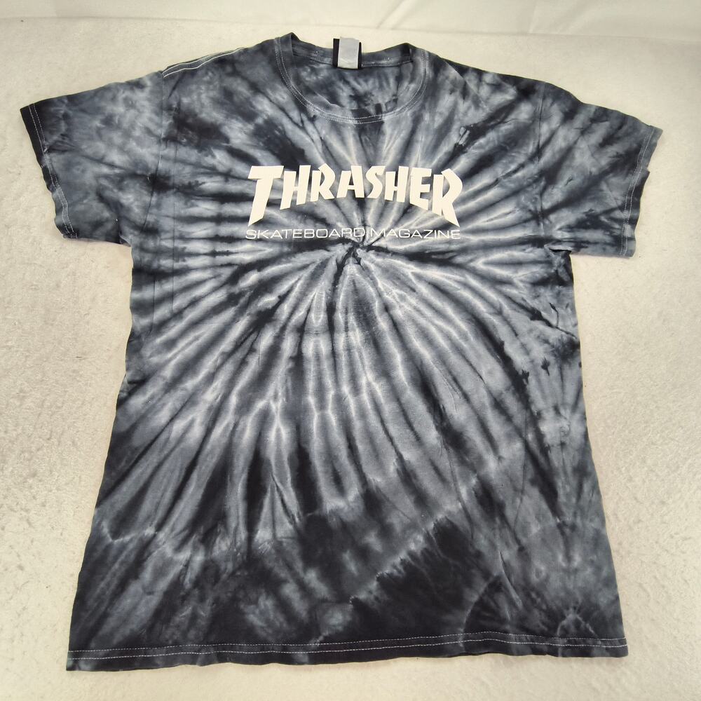 Thrasher Magazine Crew Neck Short Sleeve Graphic Shirt Mens Size Large L Tie Dye - Picture 2 of 9